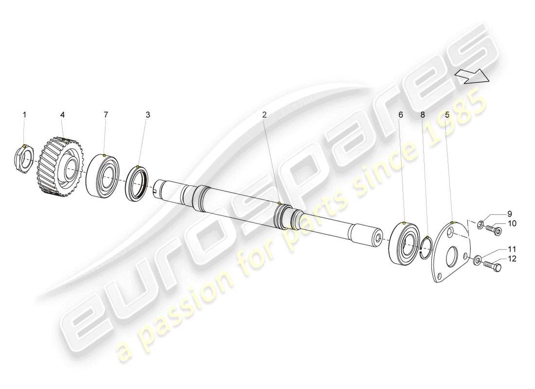 lamborghini superleggera (2008) diagramma delle parti dell'albero di entrata