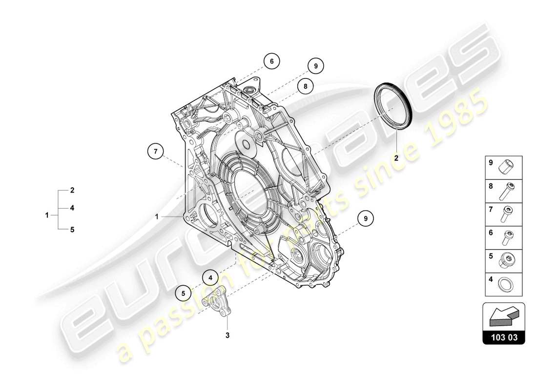 lamborghini sto (2022) coperchio per cassa della distribuzione schema delle parti