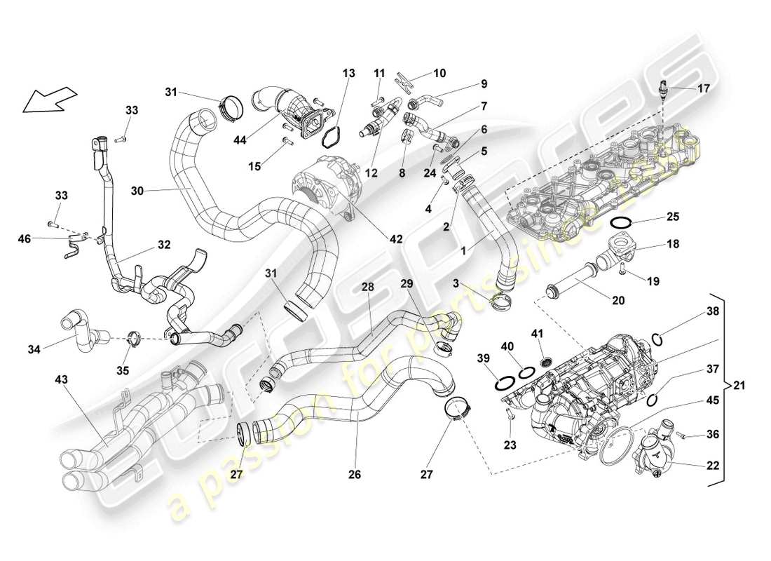 un diagramma delle parti dal catalogo delle parti lamborghini lp550-2 spyder (2014)
