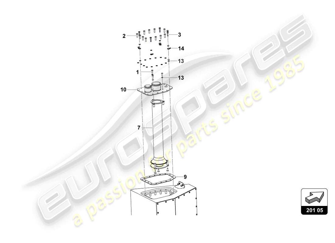 lamborghini super trofeo evo 2 (2022) valvole carburante lato destro schema delle parti