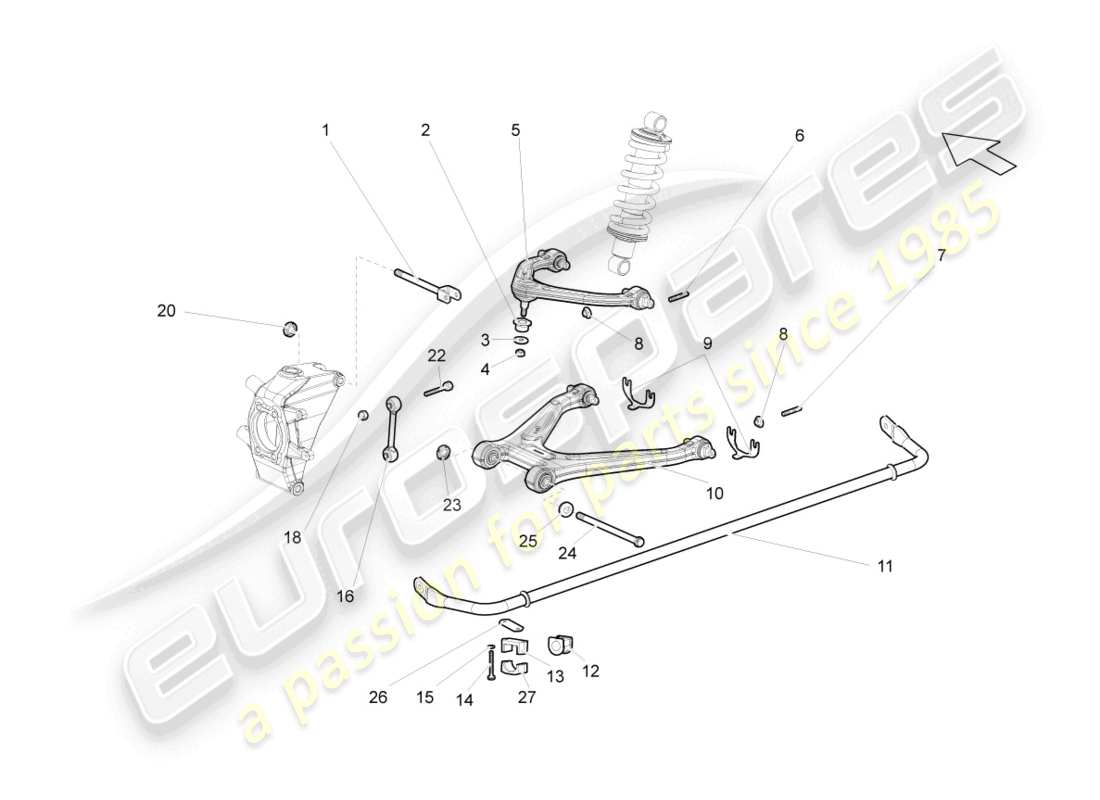 lamborghini superleggera (2008) schema delle parti assale posteriore