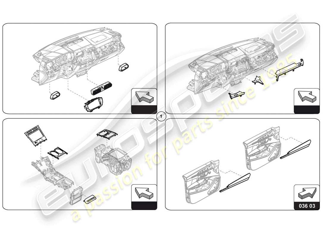 lamborghini urus s (accessories) modanatura diagramma delle parti