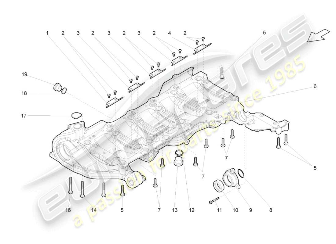 lamborghini gallardo coupe (2005) coppa olio motore diagramma delle parti