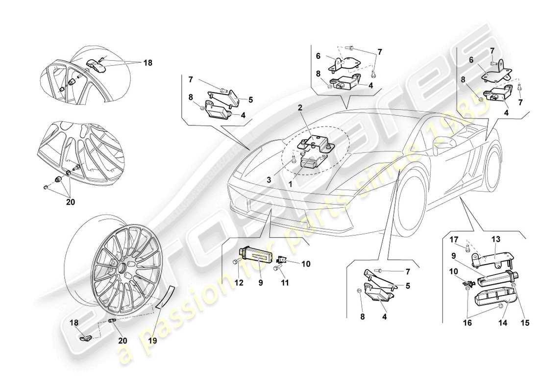 un diagramma delle parti dal catalogo delle parti lamborghini lp560-4 coupe (2011)