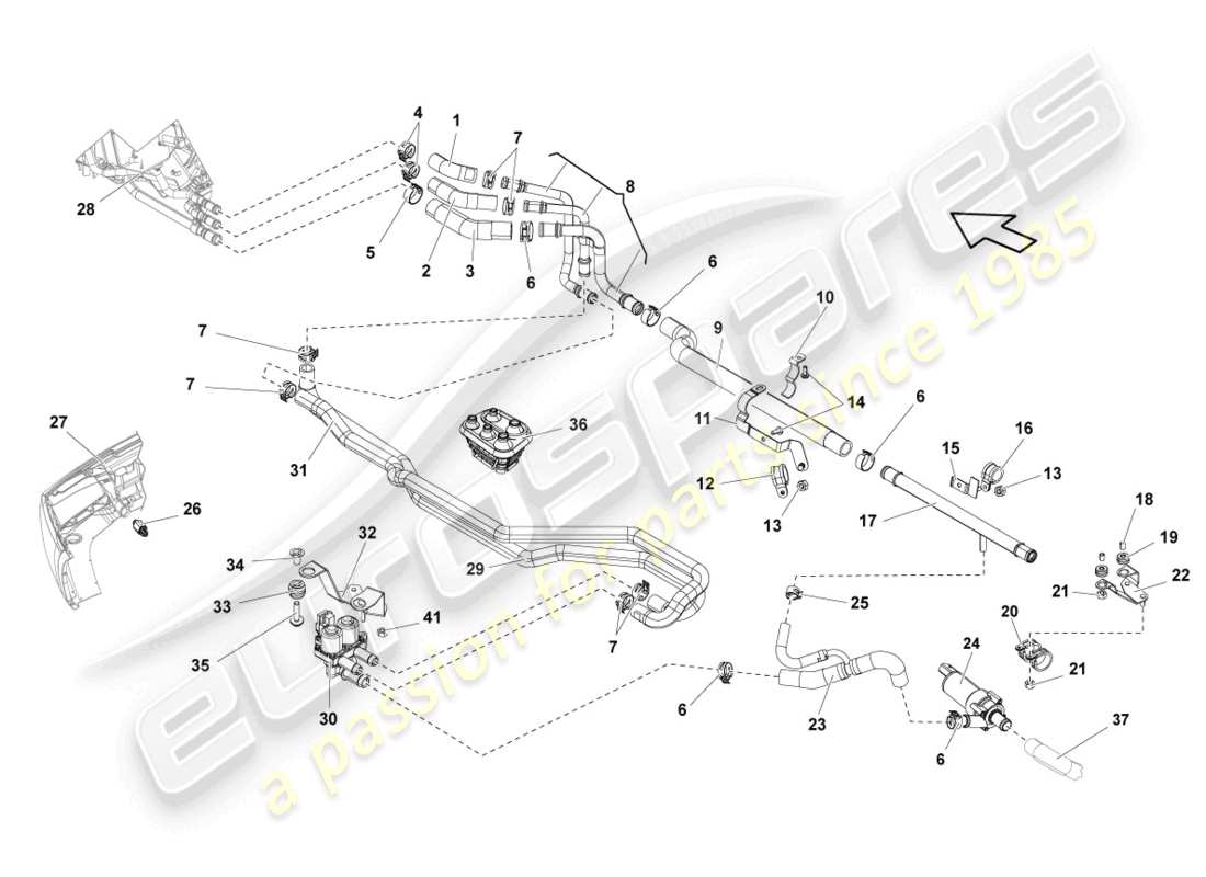 un diagramma delle parti dal catalogo delle parti lamborghini lp560-4 coupe (2012)