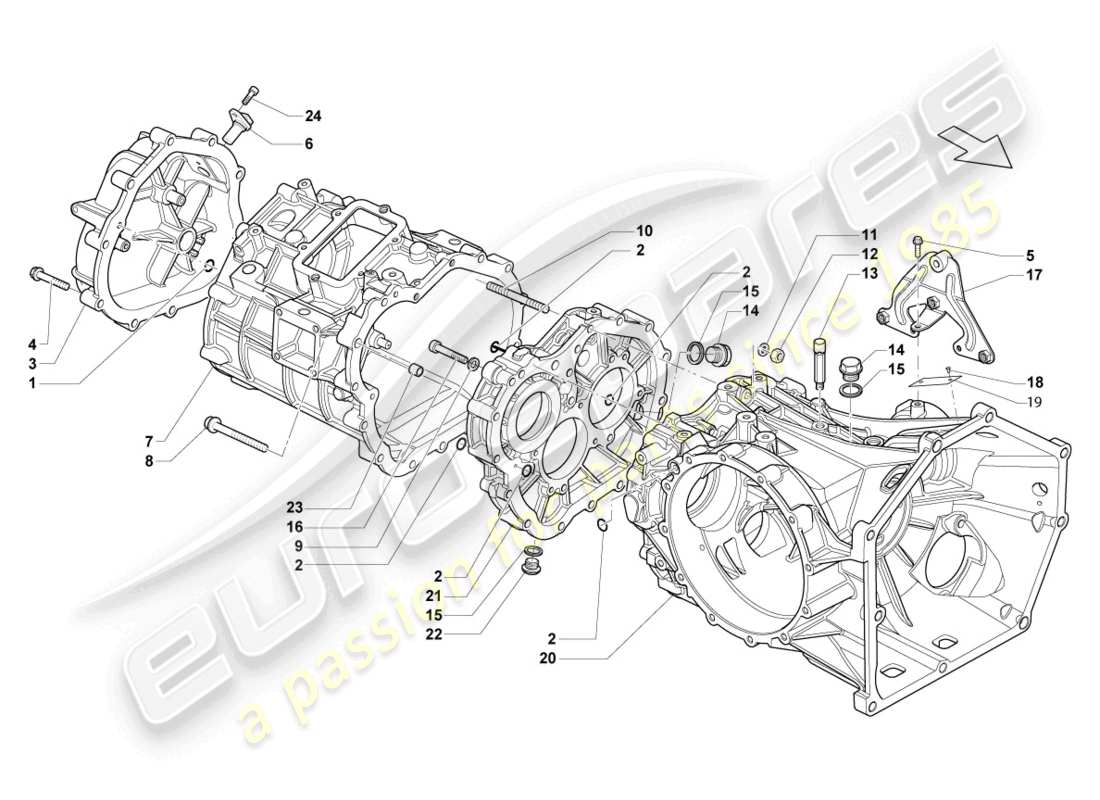 un diagramma delle parti dal catalogo delle parti lamborghini lp560-4 spider (2013)