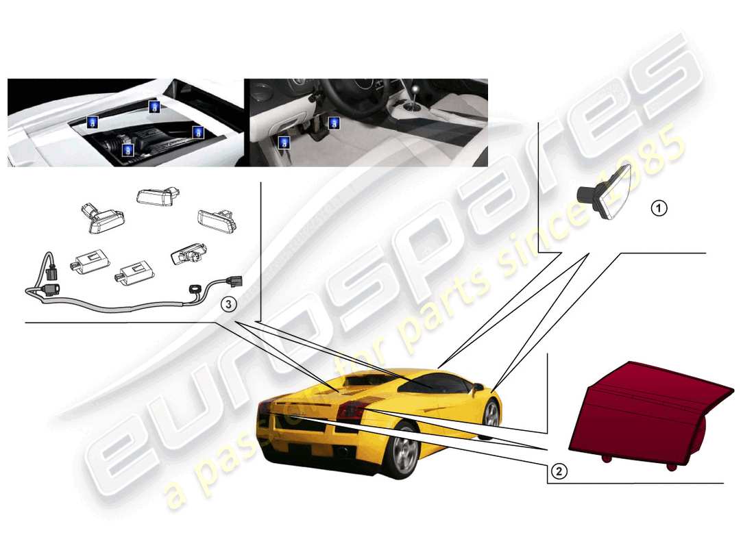 un diagramma delle parti dal catalogo delle parti lamborghini lp570-4 spyder performante (accessories)