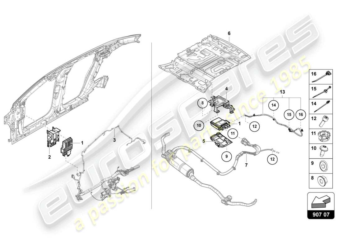 un diagramma delle parti dal catalogo delle parti Lamborghini Urus (2022)