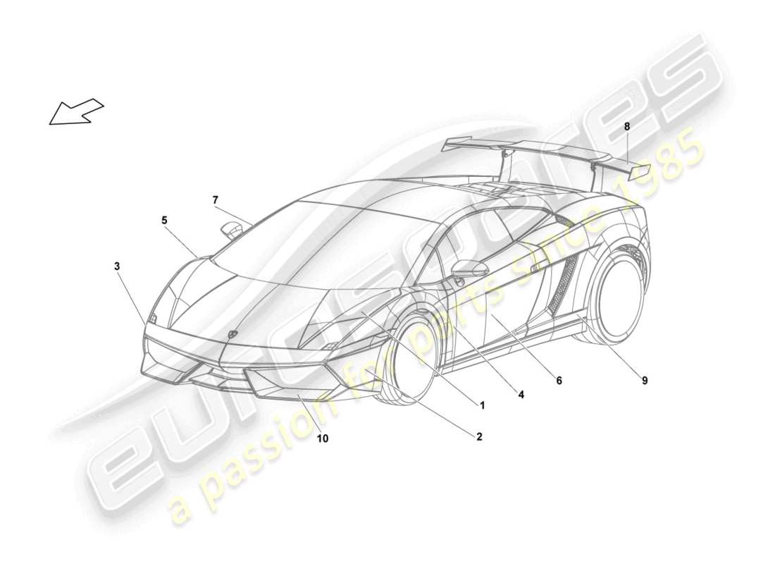 un diagramma delle parti dal catalogo delle parti lamborghini blancpain sts (2013)
