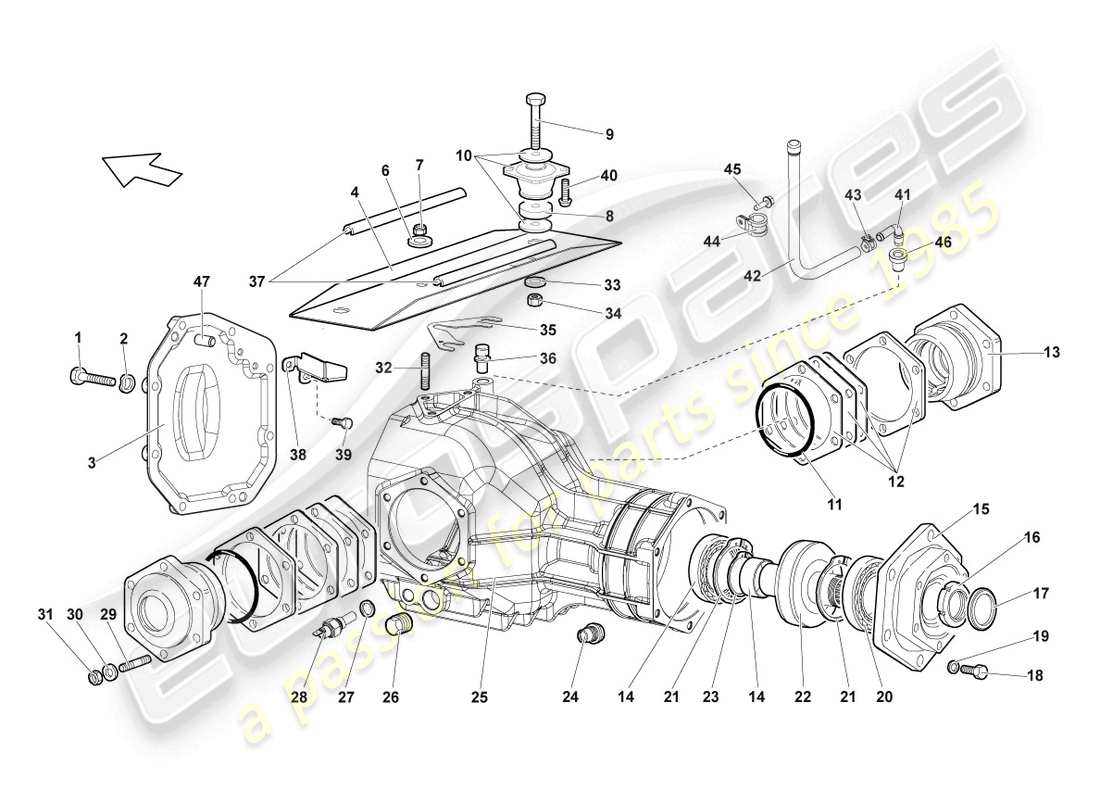 un diagramma delle parti dal catalogo delle parti lamborghini lp640 roadster (2008)