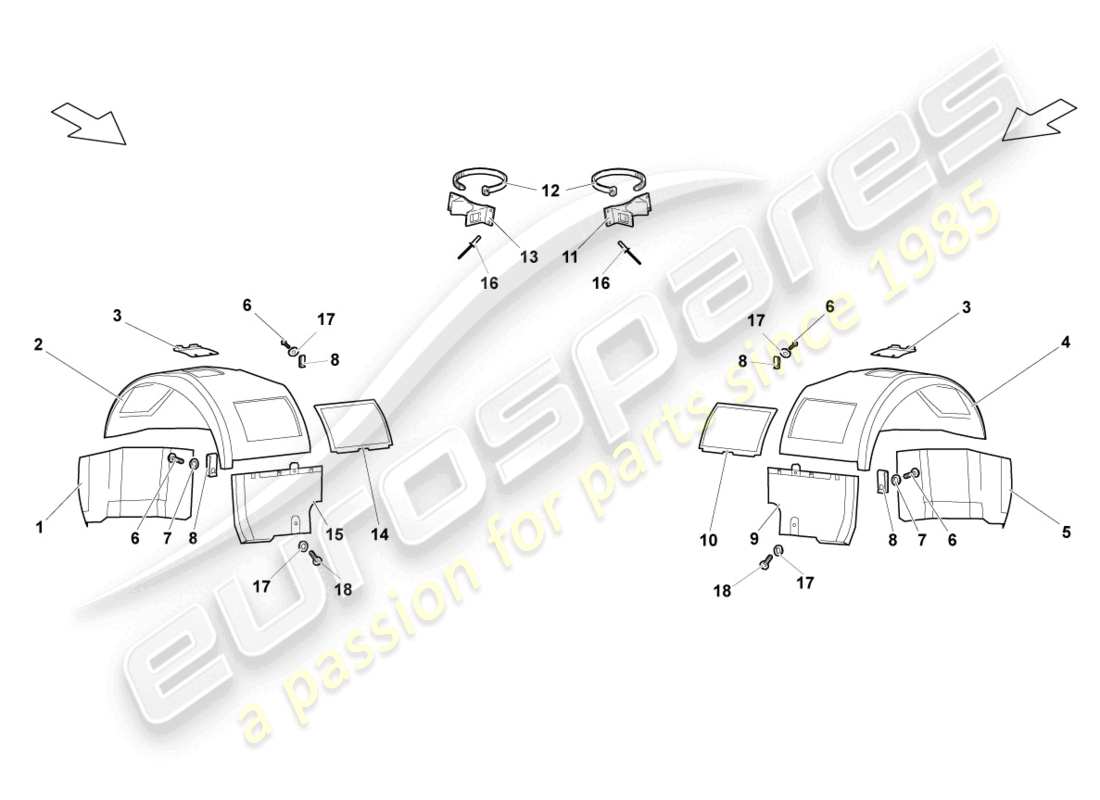un diagramma delle parti dal catalogo delle parti lamborghini lp640 roadster (2007)