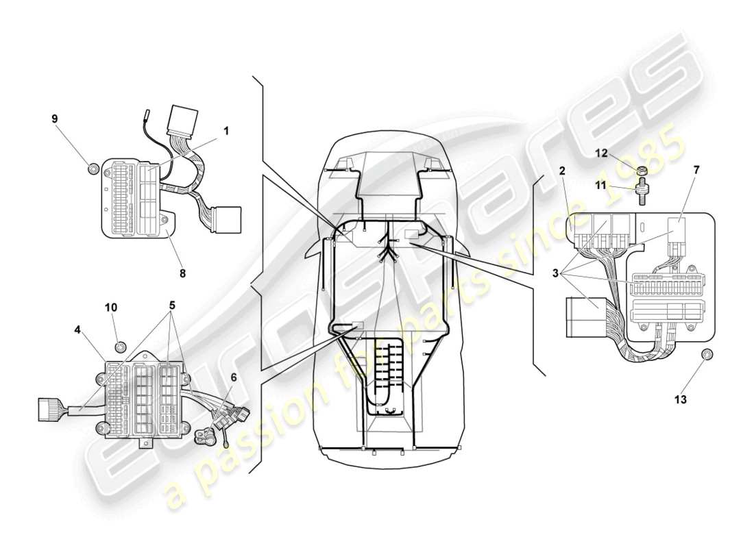 uno schema delle parti dal catalogo delle parti Lamborghini LP640 Coupé (2008)