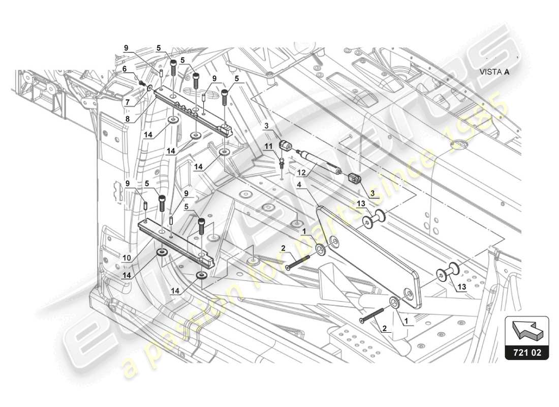 un diagramma delle parti dal catalogo delle parti lamborghini gt3 evo (2018)