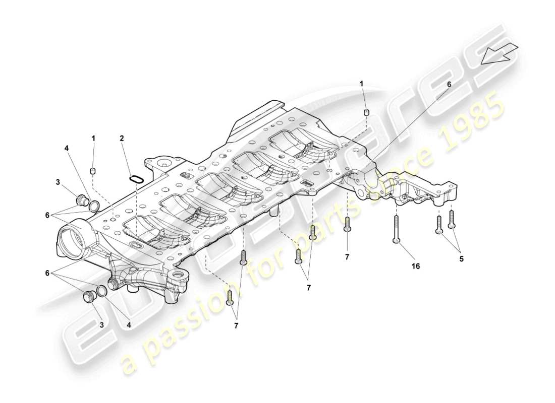 un diagramma delle parti dal catalogo delle parti lamborghini lp560-4 coupe (2010)