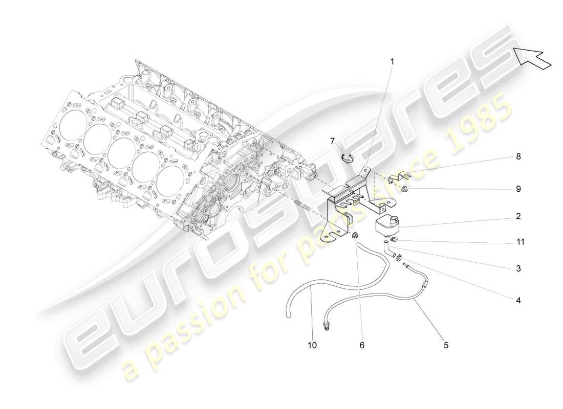 un diagramma delle parti dal catalogo delle parti lamborghini gallardo coupe (2004)
