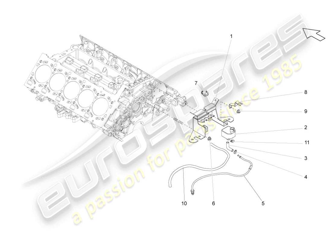 lamborghini superleggera (2008) sensore di avviso di emissioni schema delle parti