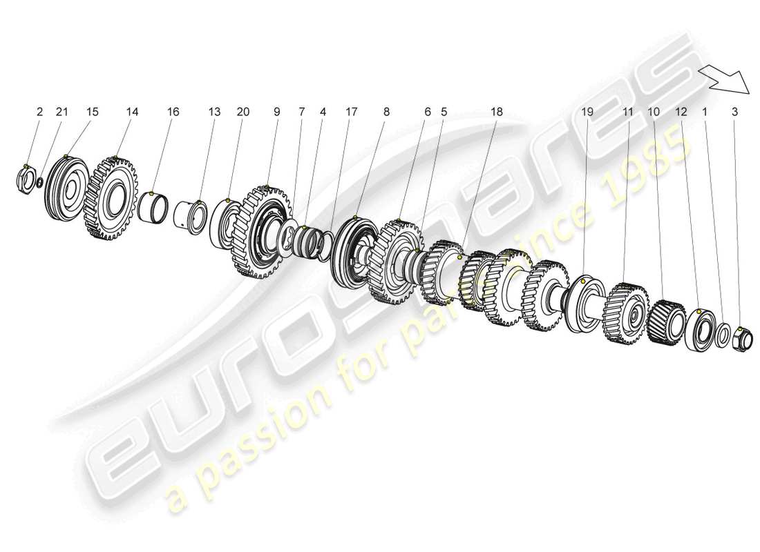 lamborghini gallardo spyder (2006) diagramma delle parti dell'albero di uscita