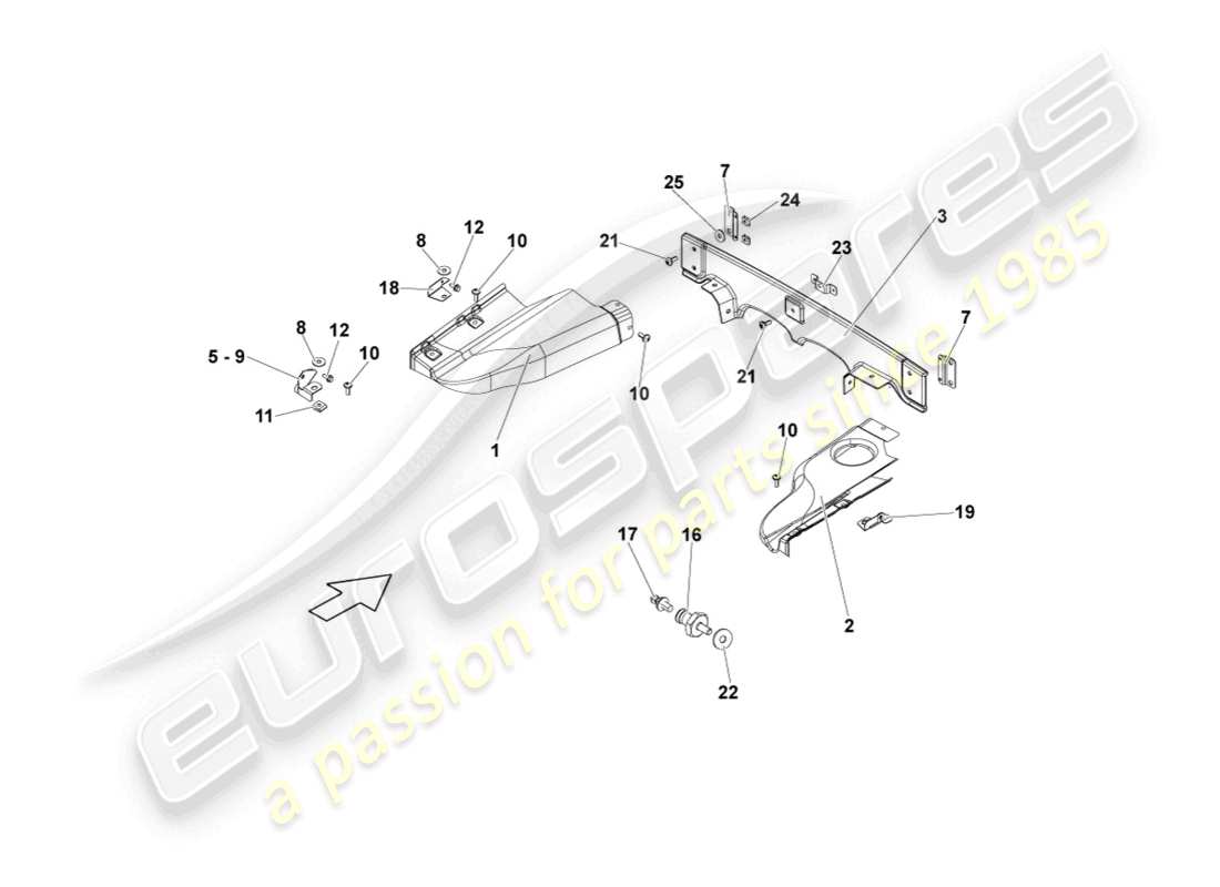 lamborghini lp570-4 sl (2012) copertura vano motore schema delle parti