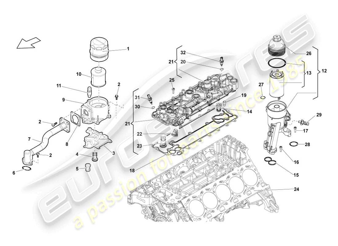 lamborghini lp570-4 sl (2012) schema delle parti filtro olio