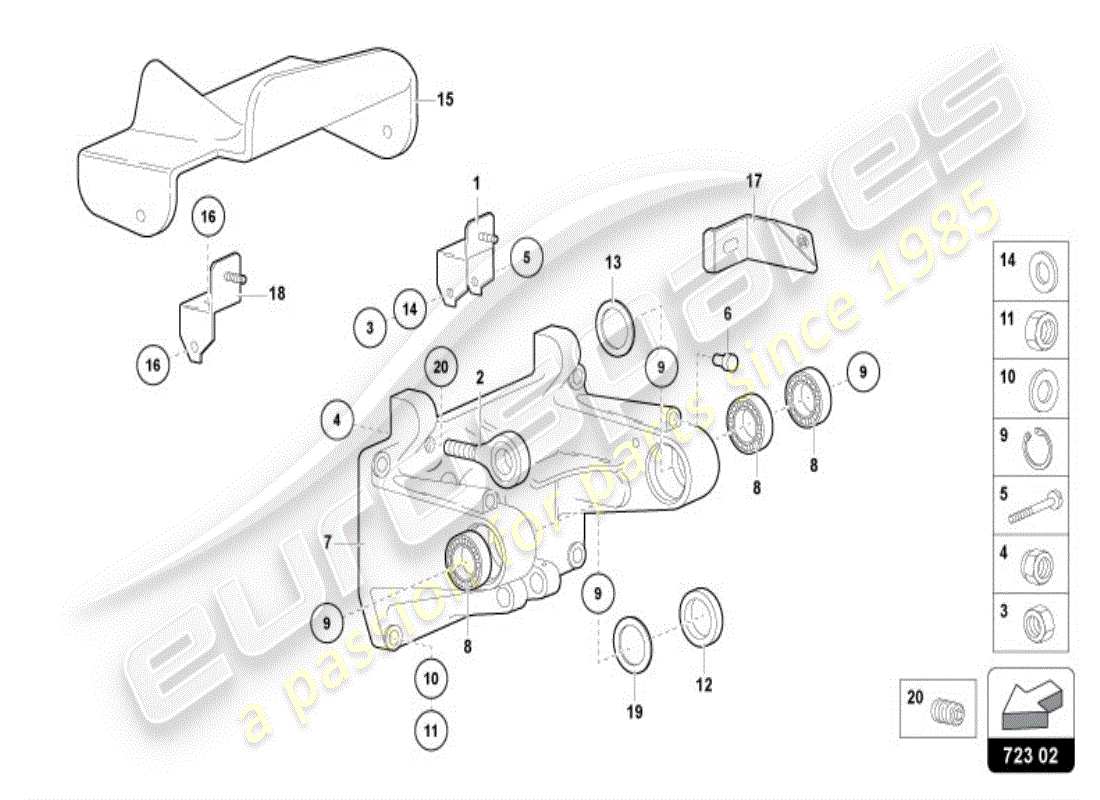 lamborghini diablo vt (1997) freno e accel. leva mec. diagramma delle parti