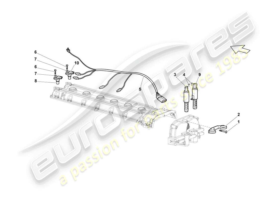 lamborghini lp640 roadster (2009) mandatore di impulsi destro schema delle parti