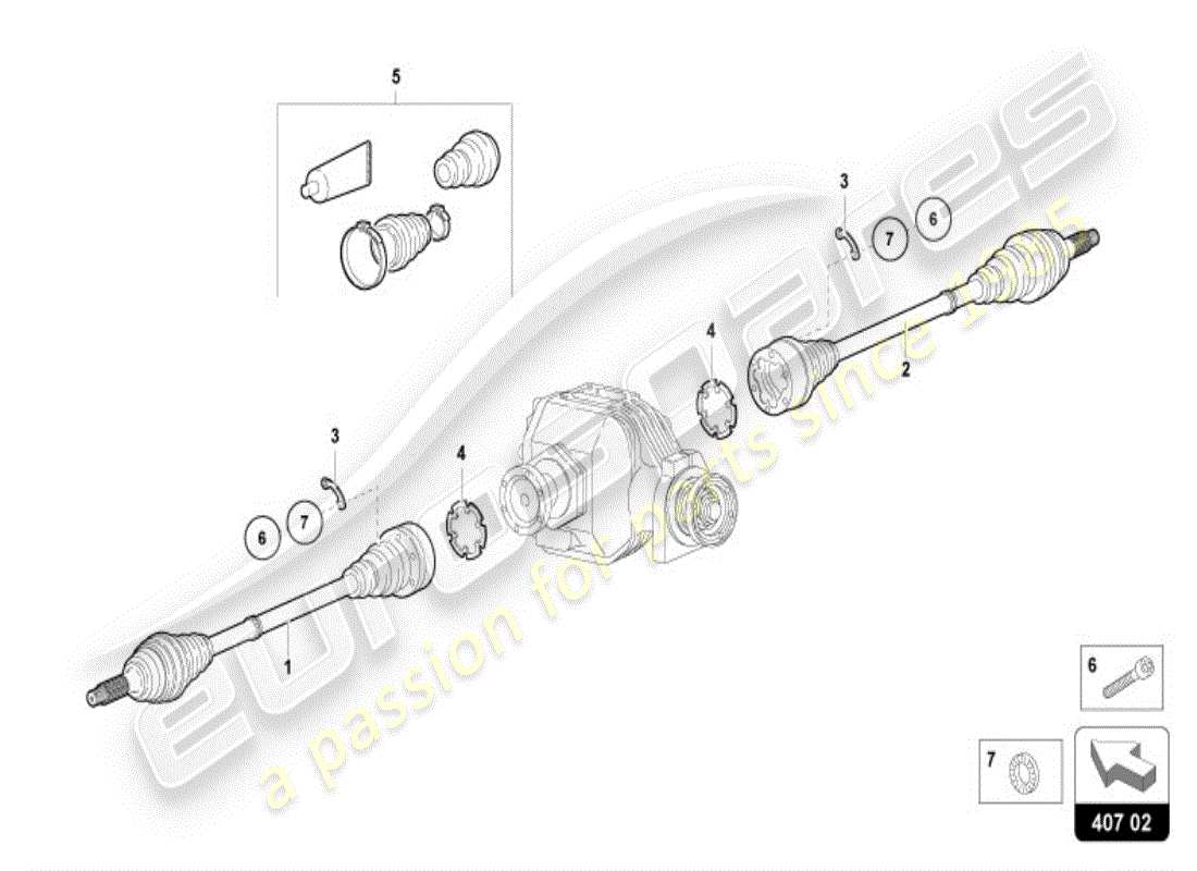 lamborghini diablo vt (1996) semiasse anteriore diagramma delle parti