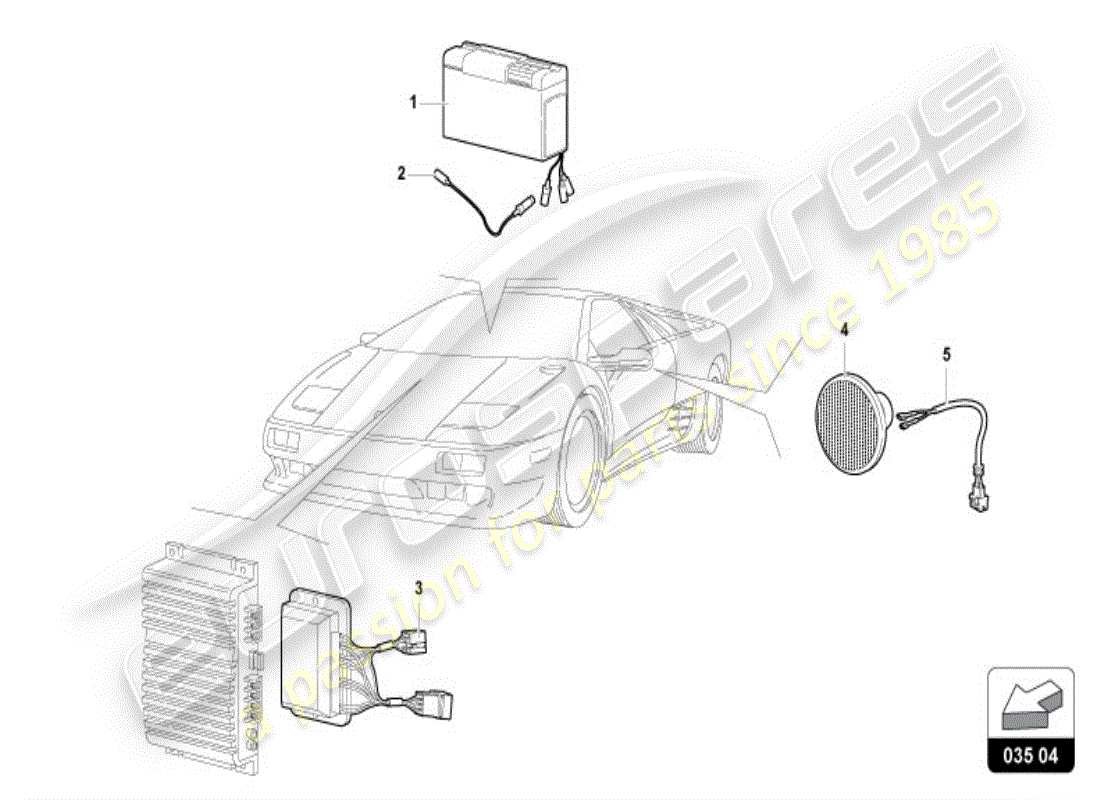 lamborghini diablo vt (1995) unità radio diagramma delle parti