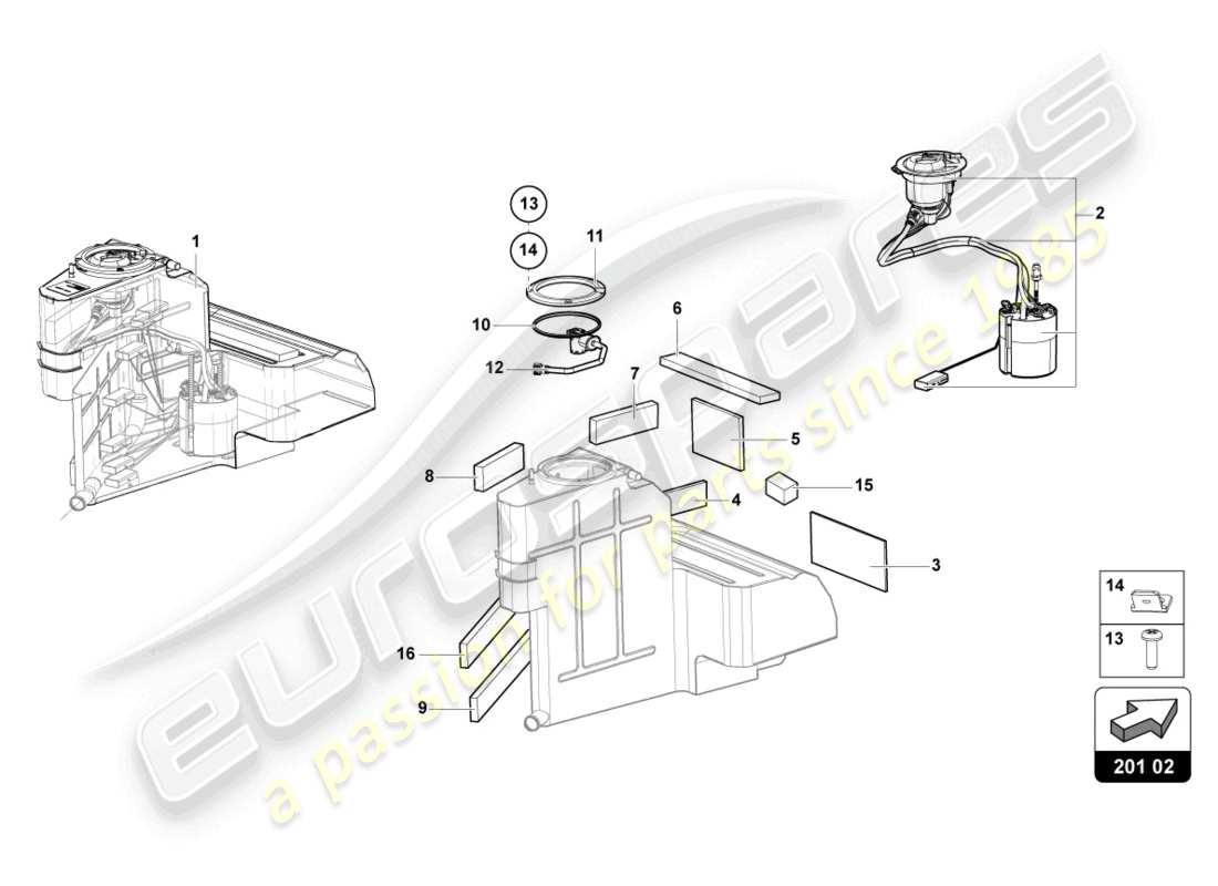 lamborghini lp770-4 svj coupe (2022) serbatoio carburante sinistro schema delle parti