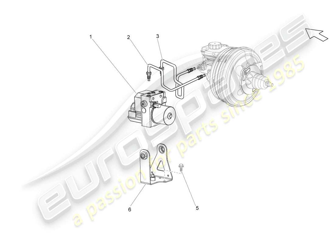 lamborghini gallardo coupe (2005) schema delle parti dell'unità abs