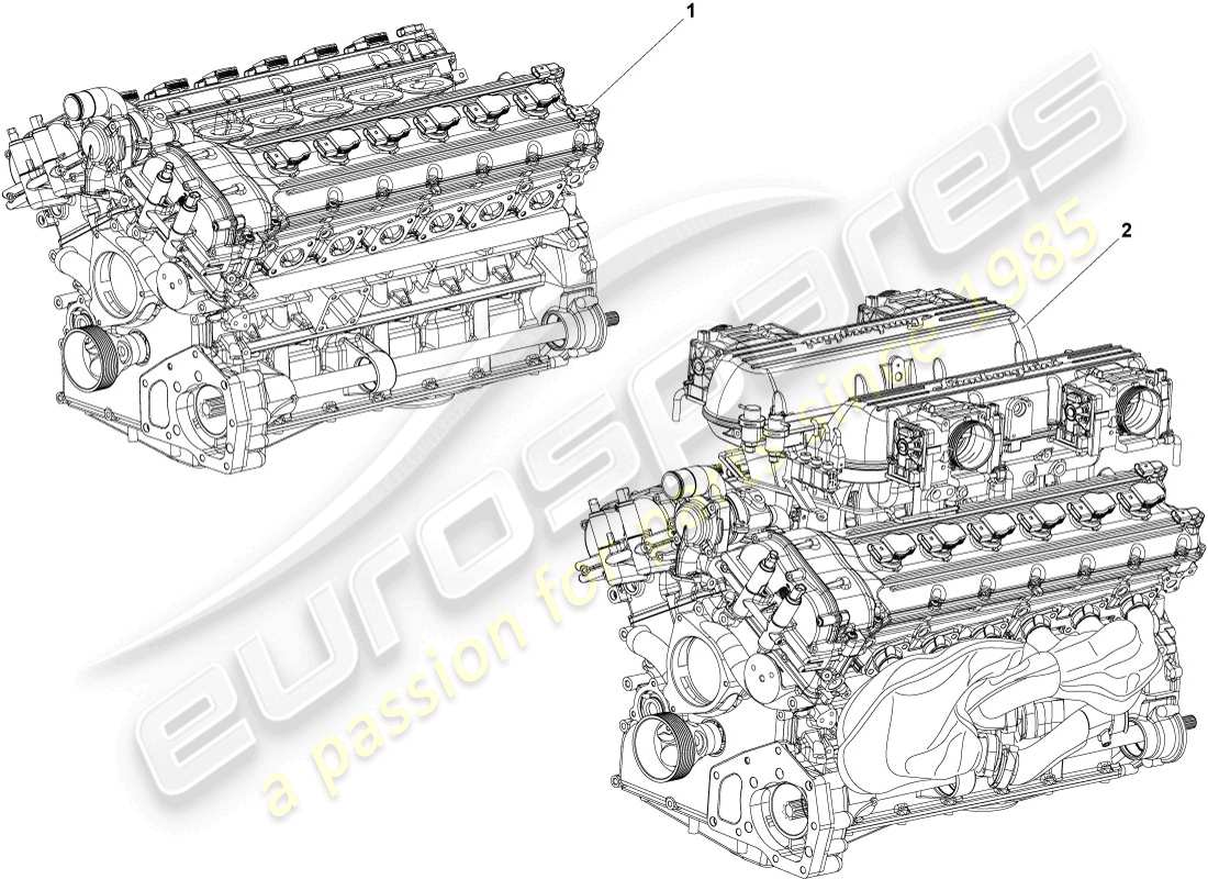 lamborghini lp640 coupe (2010) motore base 6.5 ltr. diagramma delle parti