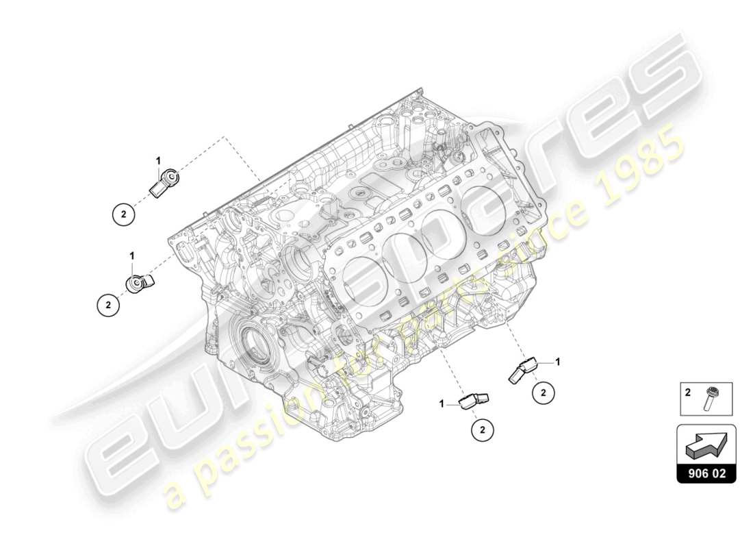 lamborghini urus (2020) schema delle parti sensore di colpo