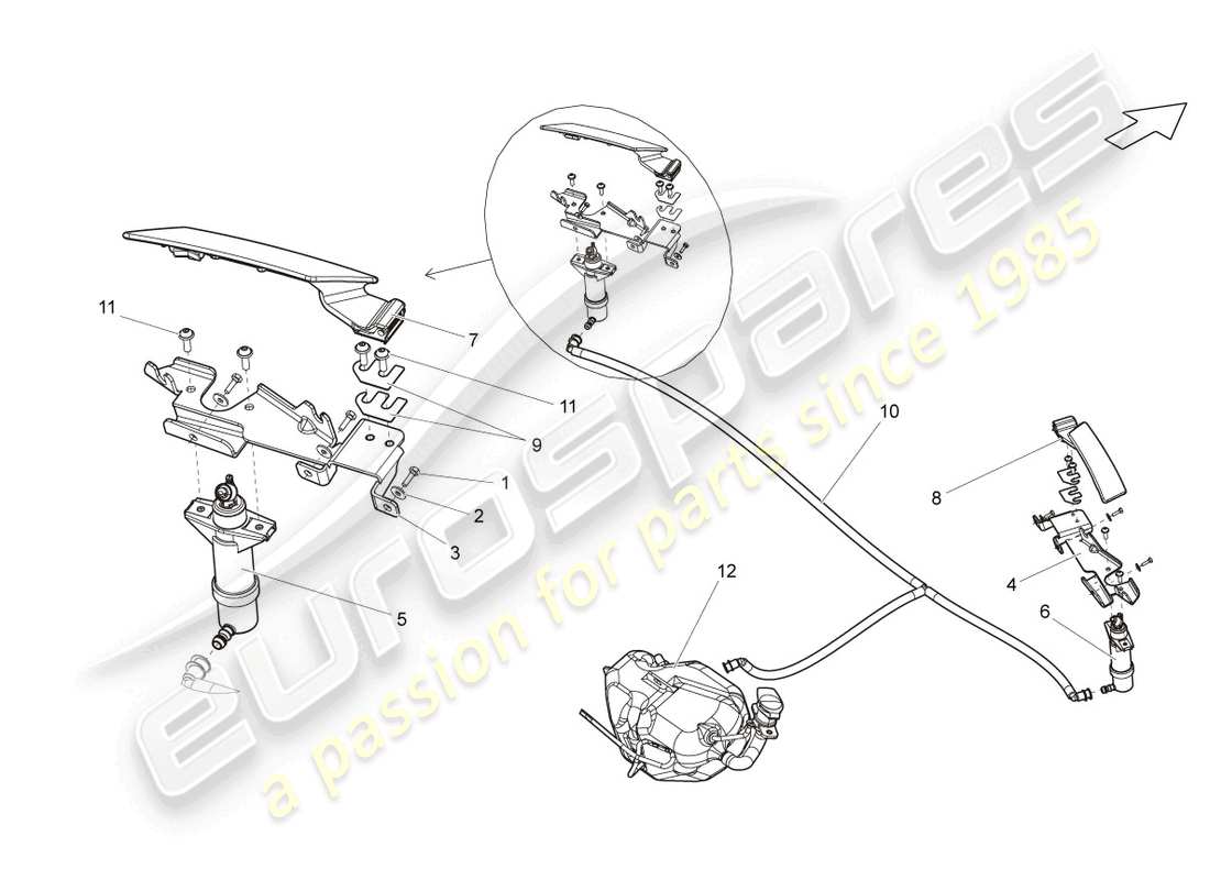 lamborghini lp550-2 coupe (2014) schema delle parti del sistema rondella