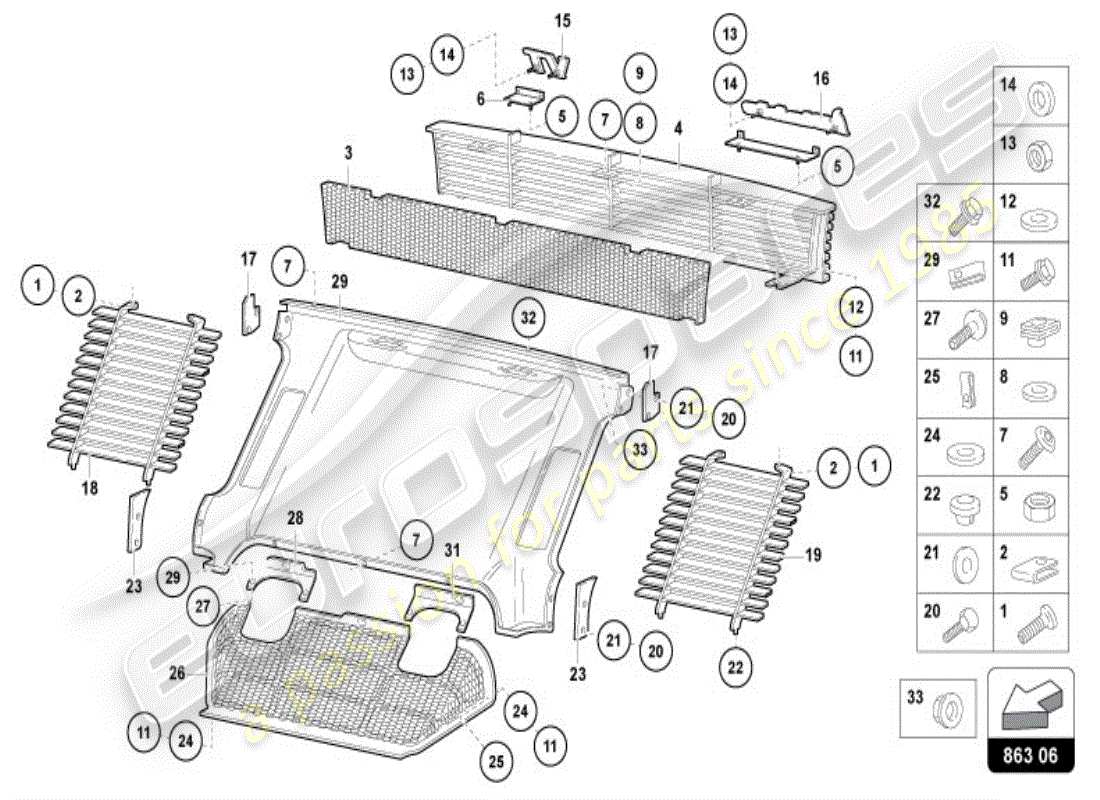 lamborghini diablo vt (1997) coperture diagramma delle parti