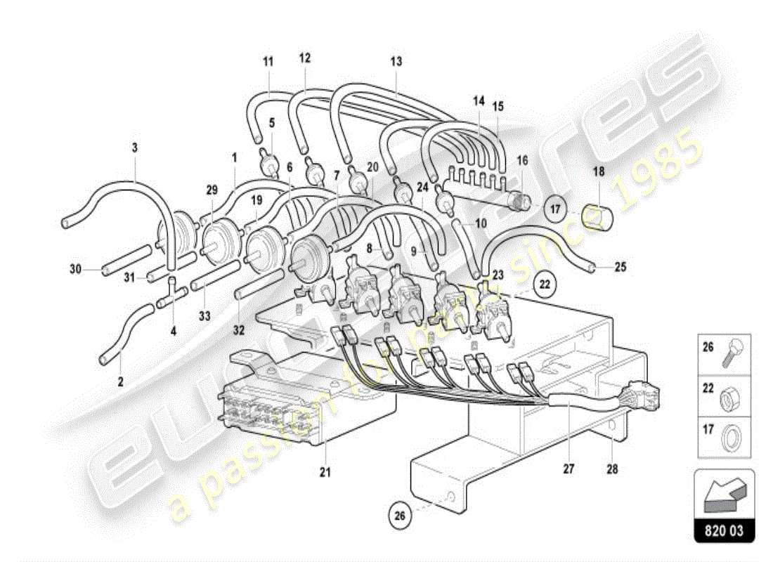 lamborghini diablo vt (1997) diagramma delle parti dell'aria condizionata