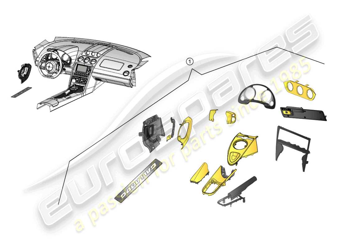 lamborghini gallardo coupe (accessories) pacchetto di retrofit diagramma delle parti