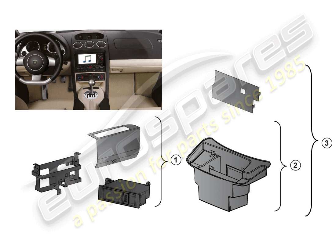 lamborghini gallardo coupe (accessories) kit di revisione diagramma delle parti