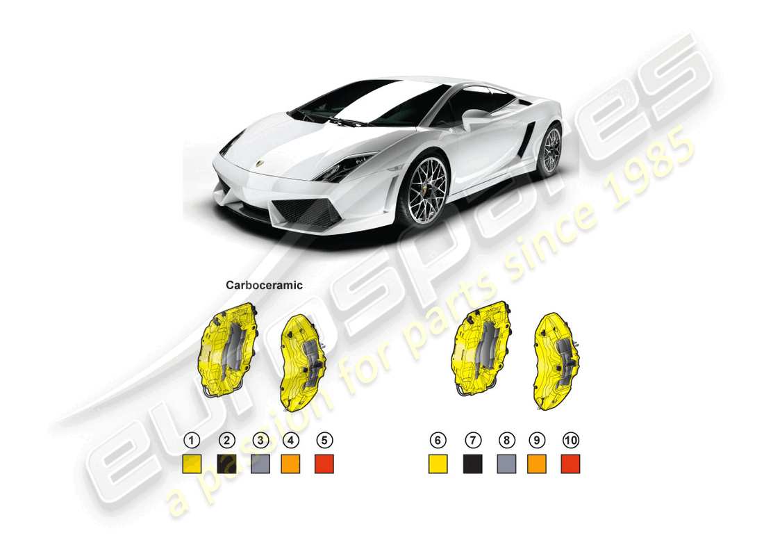 lamborghini lp570-4 spyder performante (accessories) kit retrofit per pinza freno colore schema delle parti