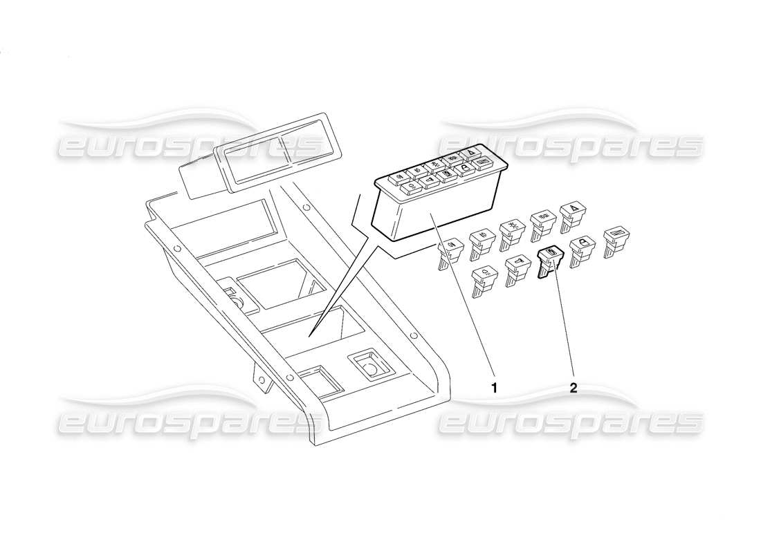 lamborghini diablo se30 (1995) diagramma delle parti degli strumenti per pannelli a tunnel (valido per gli usa - gennaio 1995).