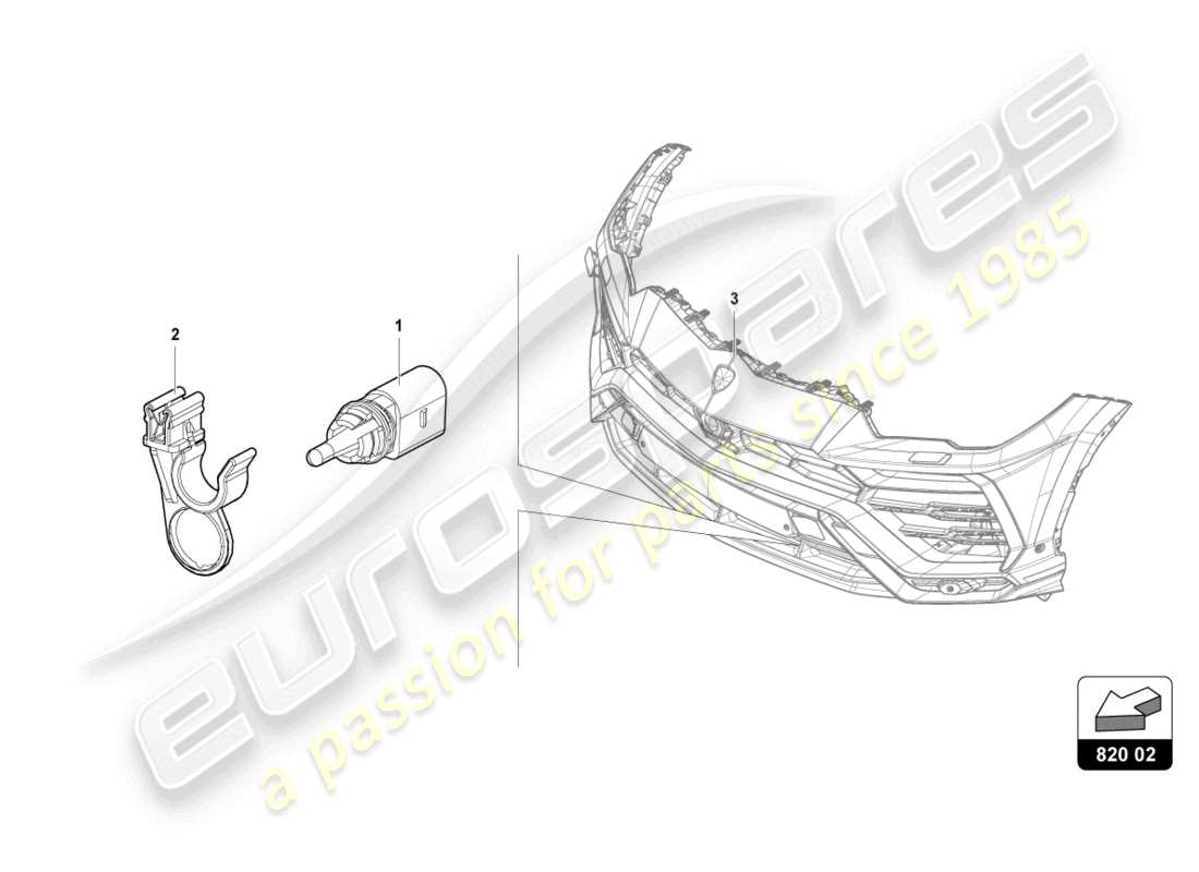 lamborghini urus performante (2024) sensore di temperatura esterna diagramma delle parti