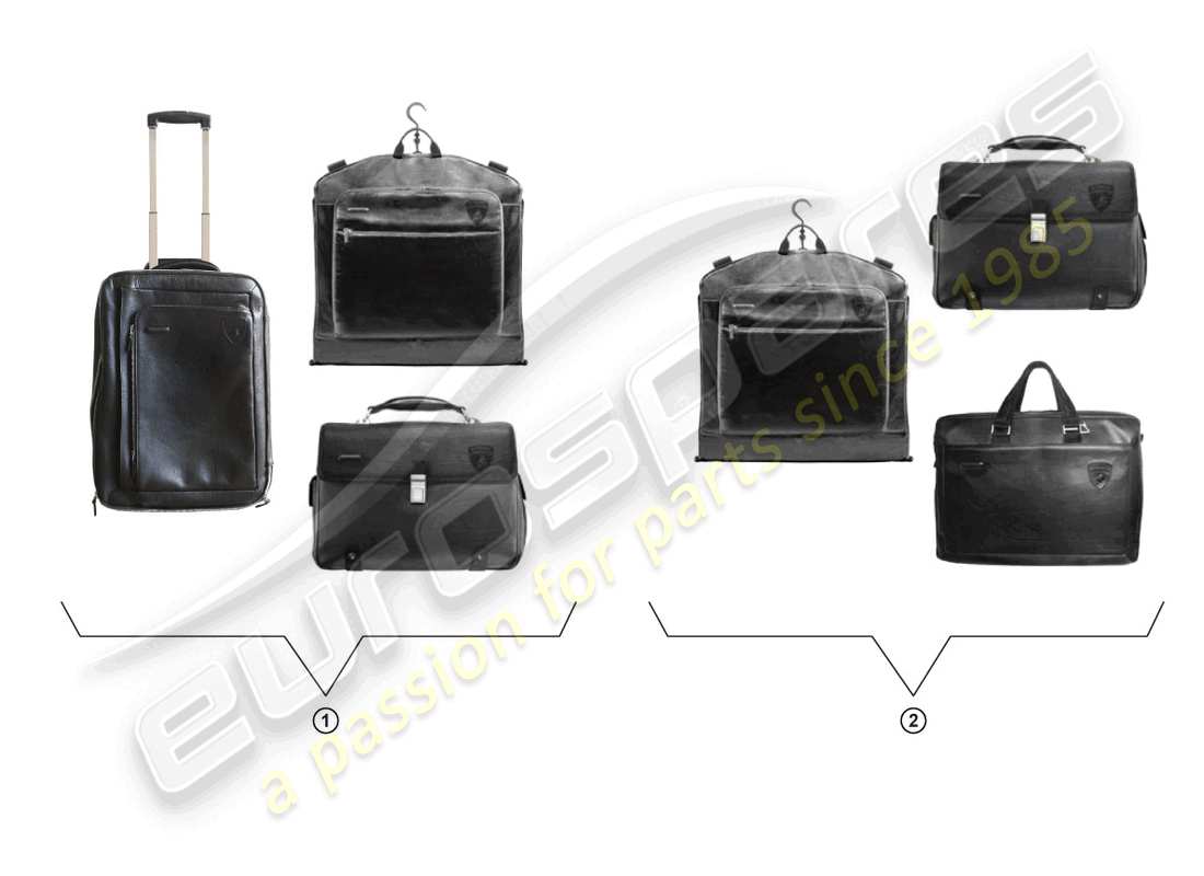 lamborghini gallardo coupe (accessories) set borse da viaggio diagramma delle parti