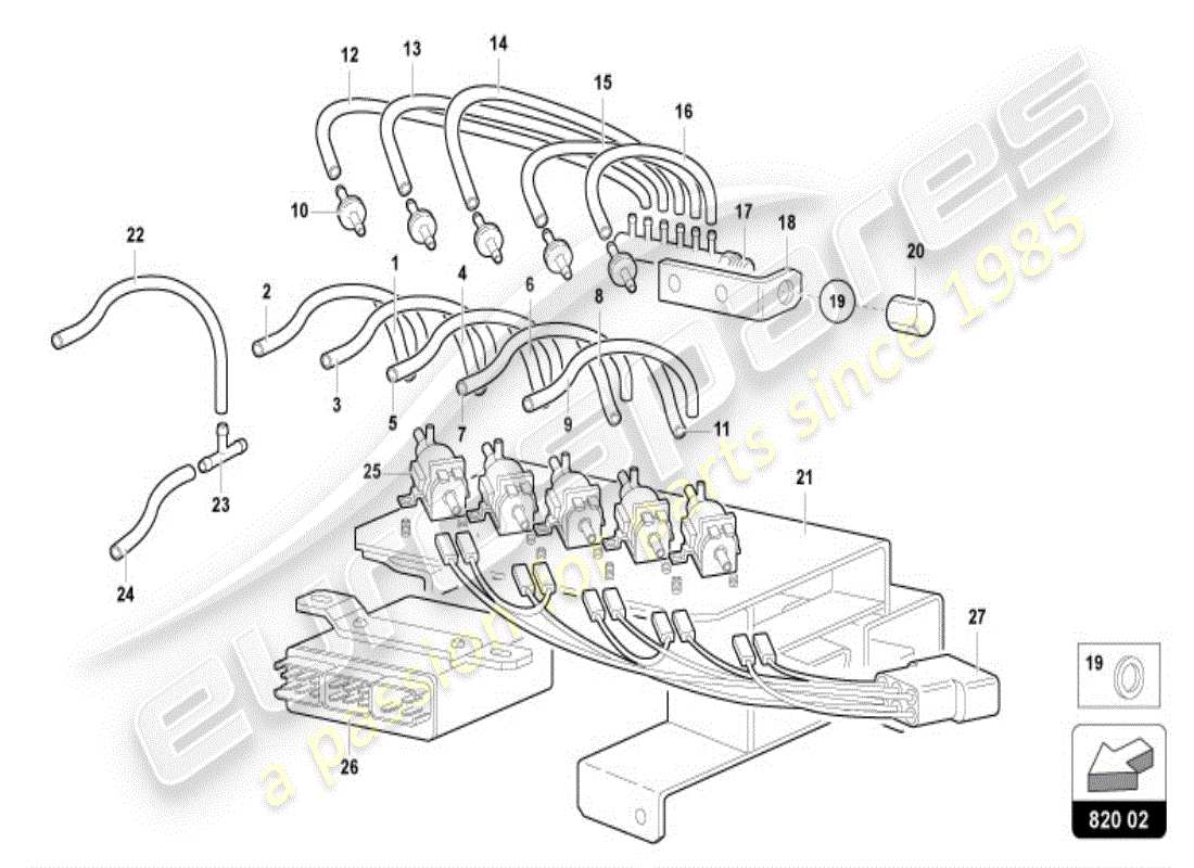 lamborghini diablo vt (1995) aria condizionata diagramma delle parti