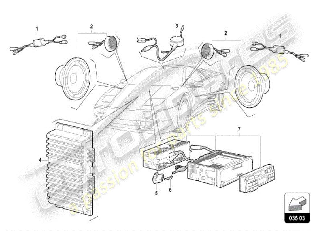 lamborghini diablo vt (1996) unità radio diagramma delle parti