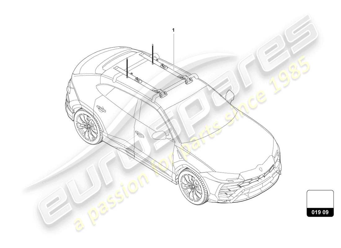 lamborghini urus s (accessories) portabici diagramma delle parti