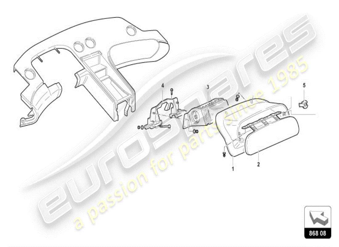 lamborghini diablo vt (1999) decorazione interna diagramma delle parti