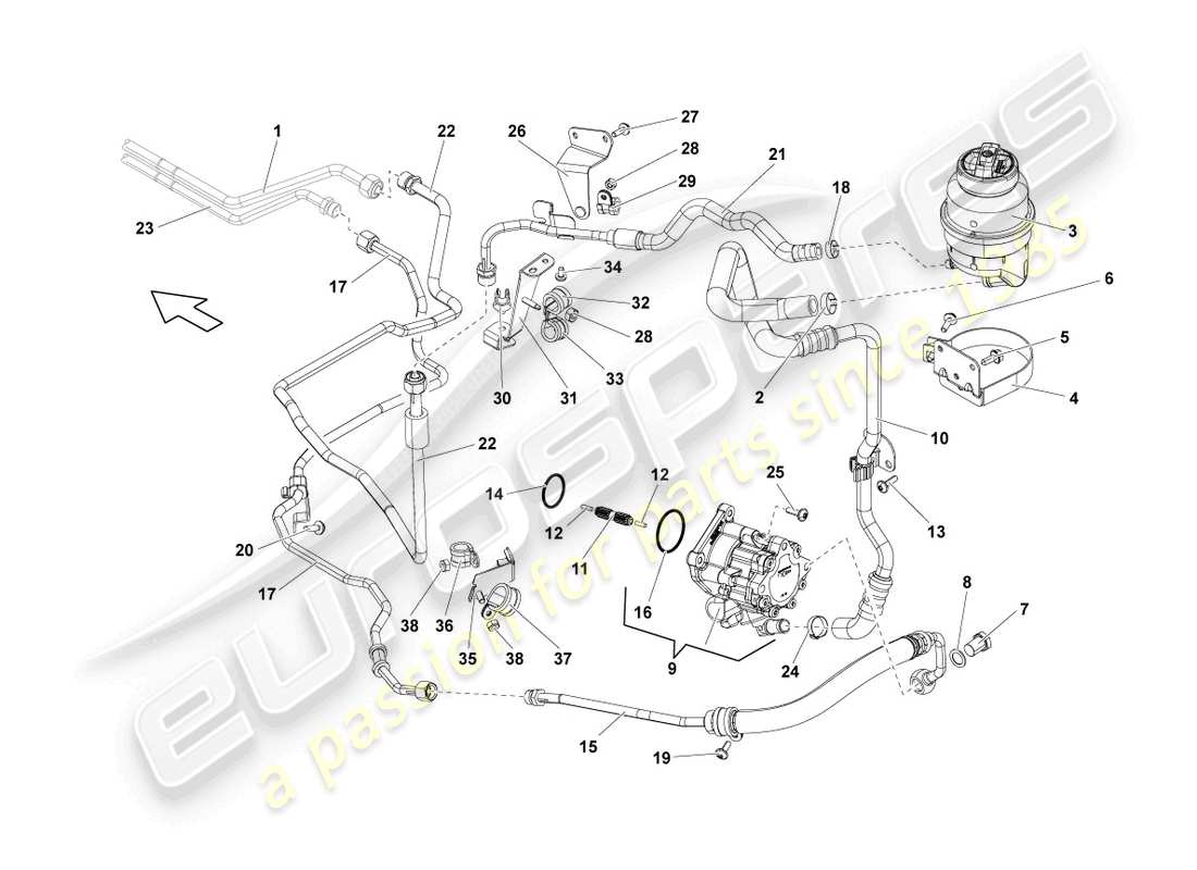 un diagramma delle parti dal catalogo delle parti lamborghini lp550-2 spyder (2012)