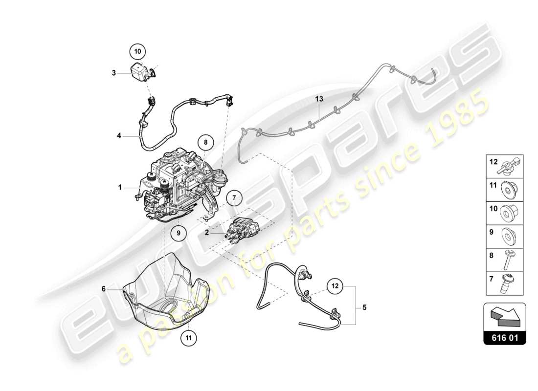 lamborghini urus (2019) dispositivo di sollevamento diagramma delle parti