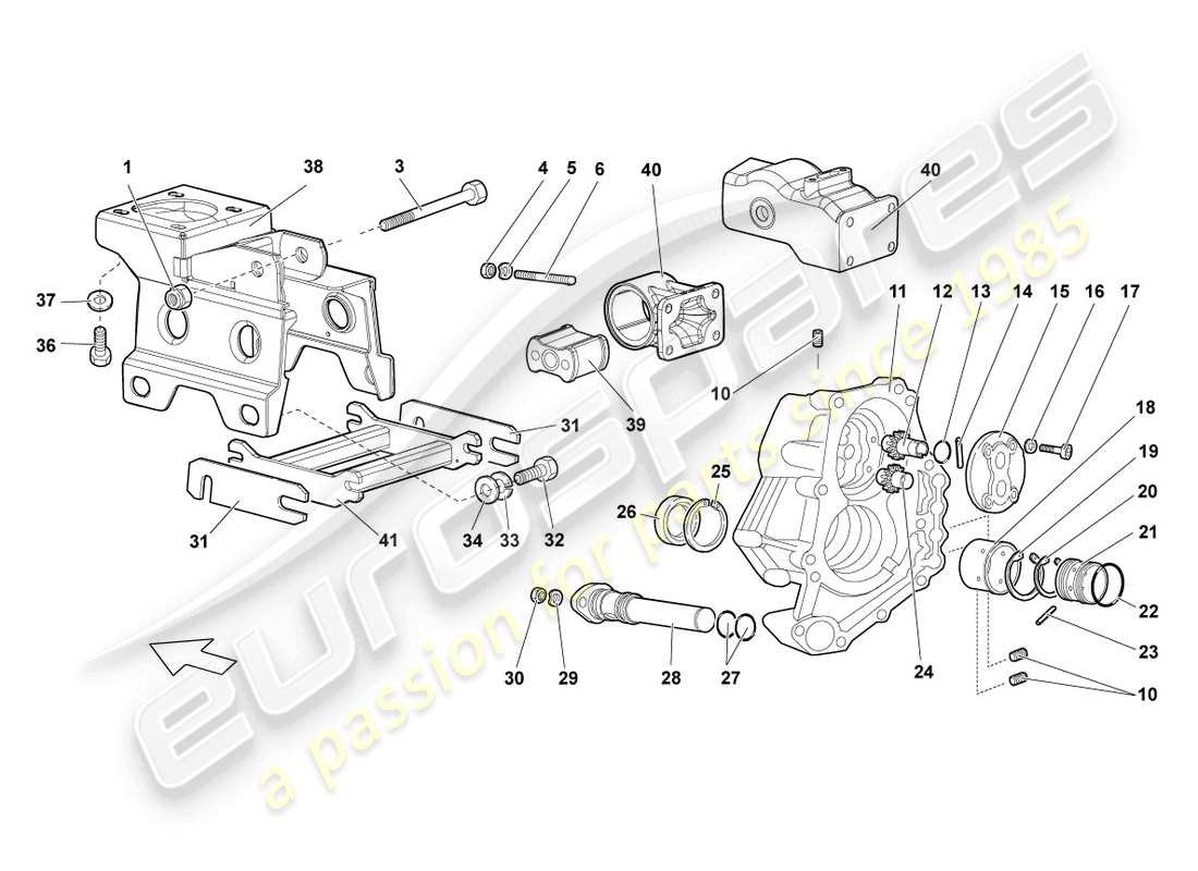 lamborghini lp640 coupe (2010) schema delle parti della pompa dell'olio