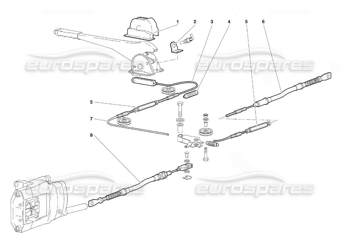 lamborghini diablo (1991) freno a mano (valido per la versione gb - ottobre 1991) diagramma delle parti