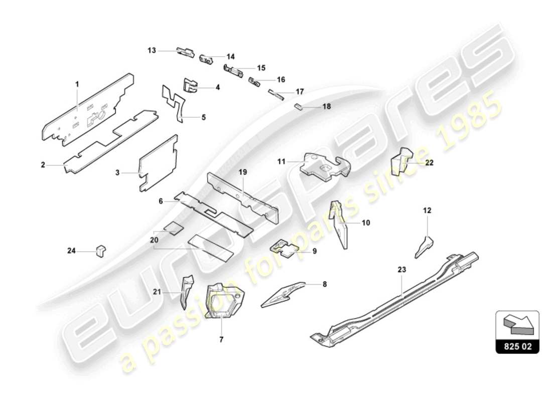 lamborghini evo spyder (2024) diagramma delle parti damping