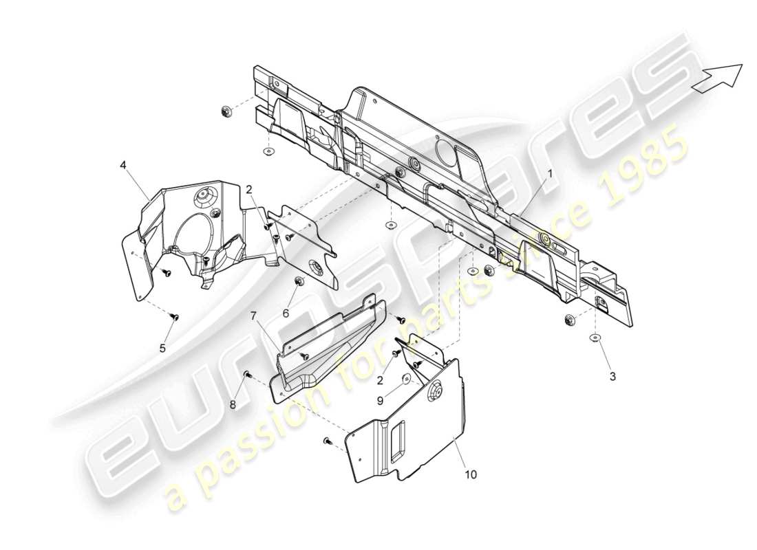 lamborghini lp560-4 spider (2012) scudo termico diagramma delle parti